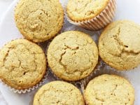 These super simple honey corn bread muffins are light, fluffy and moist! And so much better than the kind from a box! Dairy and gluten free!