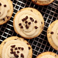 Chocolate Chip Cupcakes with Brown Sugar Cream Cheese Frosting