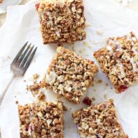 Celebrate the holidays with this cranberry eggnog coffee cake! Light, tender and topped with plenty of streusel! And made with some healthier swaps!