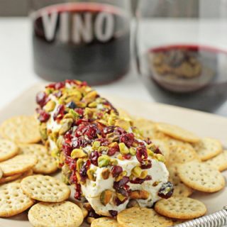 Baked Goat Cheese with Cranberries and Pistachios