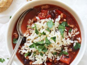 Easy and healthy crockpot stuffed pepper soup! With all the flavors of classic stuffed peppers but none of the hassle! A dish that your whole family will love!