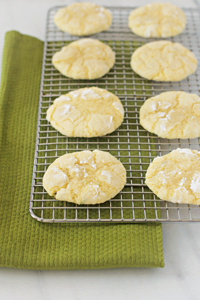 Several Lemon Lime Cookies on a wire cooling rack.