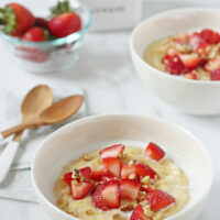 Strawberries and Cream Breakfast Polenta | Cookie Monster Cooking