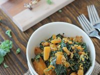Mustardy Kale and Butternut Squash | Cookie Monster Cooking