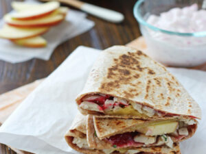 Turkey, Cranberry and Apple Quesadillas | Cookie Monster Cooking