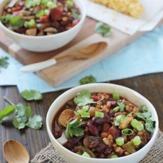 Crockpot Vegetarian Chili with Farro | Cookie Monster Cooking