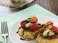 Corn Fritters with Tomato Avocado Salsa | cookiemonstercooking.com
