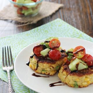 Corn Fritters with Tomato Avocado Salsa | cookiemonstercooking.com