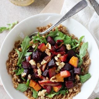 Farro Meal Bowls with Roasted Beets | cookiemonstercooking.com