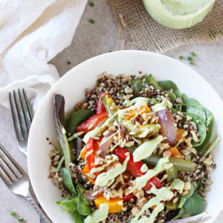 Roasted Rainbow Veggie Salad with Quinoa | cookiemonstercooking.com