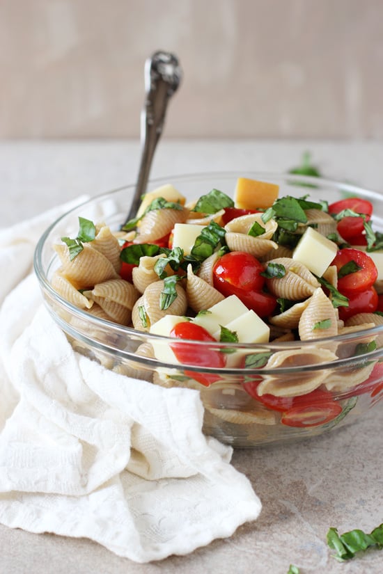 Smoked Mozzarella Caprese Pasta Salad - Cook Nourish Bliss