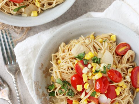 Brown Butter Tomato and Corn Angel Hair Pasta - Cook Nourish Bliss