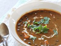 A simple and comforting recipe for sweet potato and black bean soup! With warm spices, a hint of smokiness and a creamy texture from sweet potatoes!