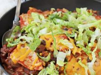 This vegetable & black bean taco skillet is simple, fresh and delicious! Think all the classic flavors of a taco in skillet form!