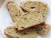 Easy to make whole wheat irish soda bread! Crusty on the outside, dense yet tender on the inside and hard to resist! Especially when slathered with jam! And it’s dairy free!