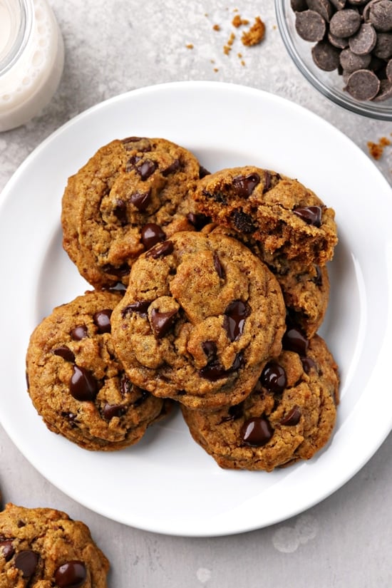 A plate filled with Dairy Free Pumpkin Cookies.