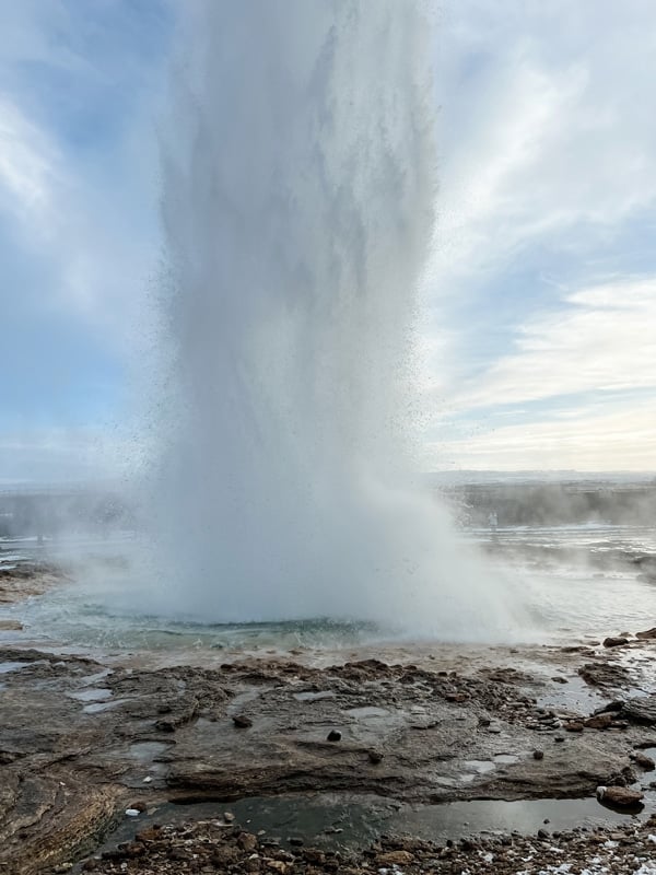 A geyser in the Golden Circle in Iceland.