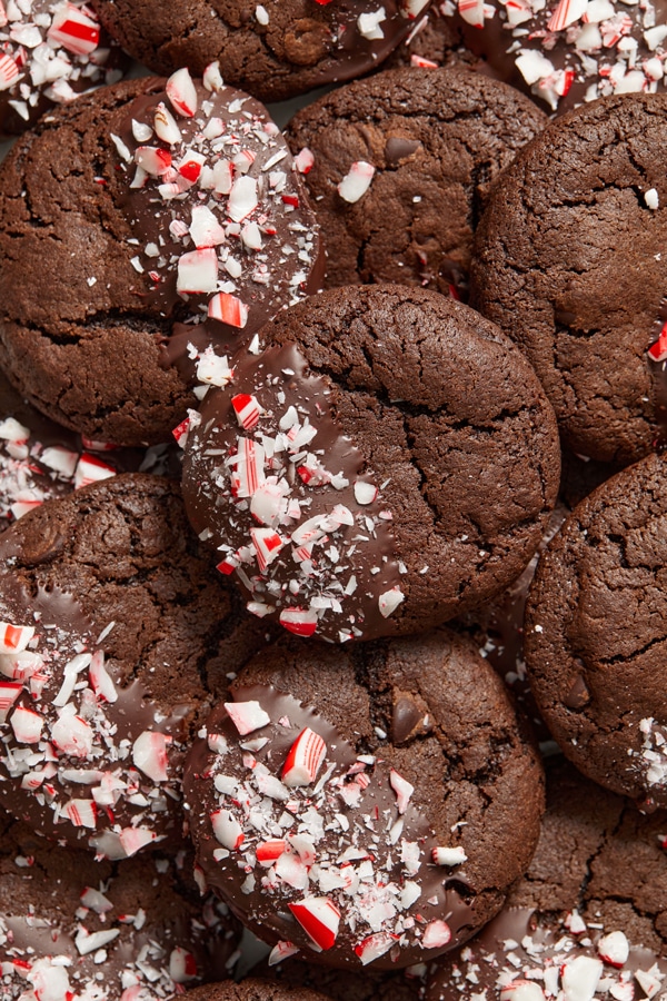 A pile of Dairy Free Peppermint Cookies.